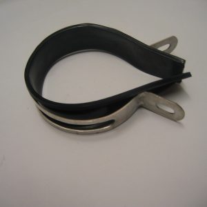 NEW MOTORCYCLE SCOOTER EXHAUST CLAMP 110-120MM STAINLESS STEEL/ RUBBER INSERT