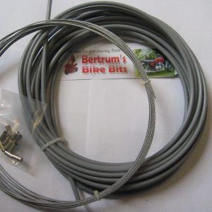 BOWDEN CONTROL CABLE 2.5MM OD INNER 7MM GRAY GREY OUTER CHROME ENDS 1MTR SET
