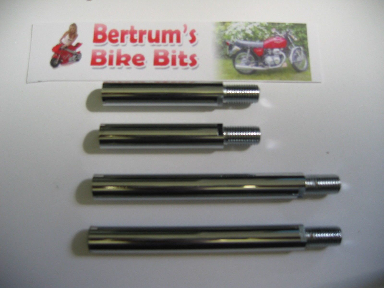 Motorcycle 10mm thread CHROME Mirror Extensions Stems 60mm 100mm Long 2